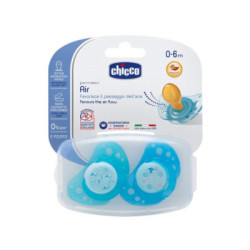 Chicco Chupete Air Caucho Azul De 6 A 12 Meses 2 Uds