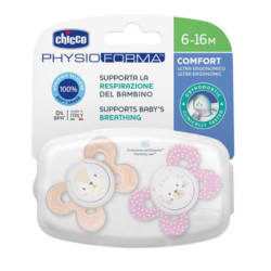 Chupete Chicco Silicona Physio Comfort Niña 6-16 M 2 Uds.