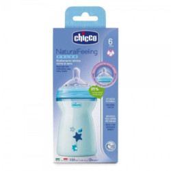 Biberon Plas.T Silicona Chicco Azul 6M+ 330Ml F.Rapido